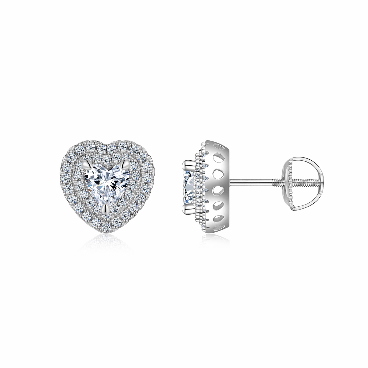 Hollis Heart Halo Stud Earrings