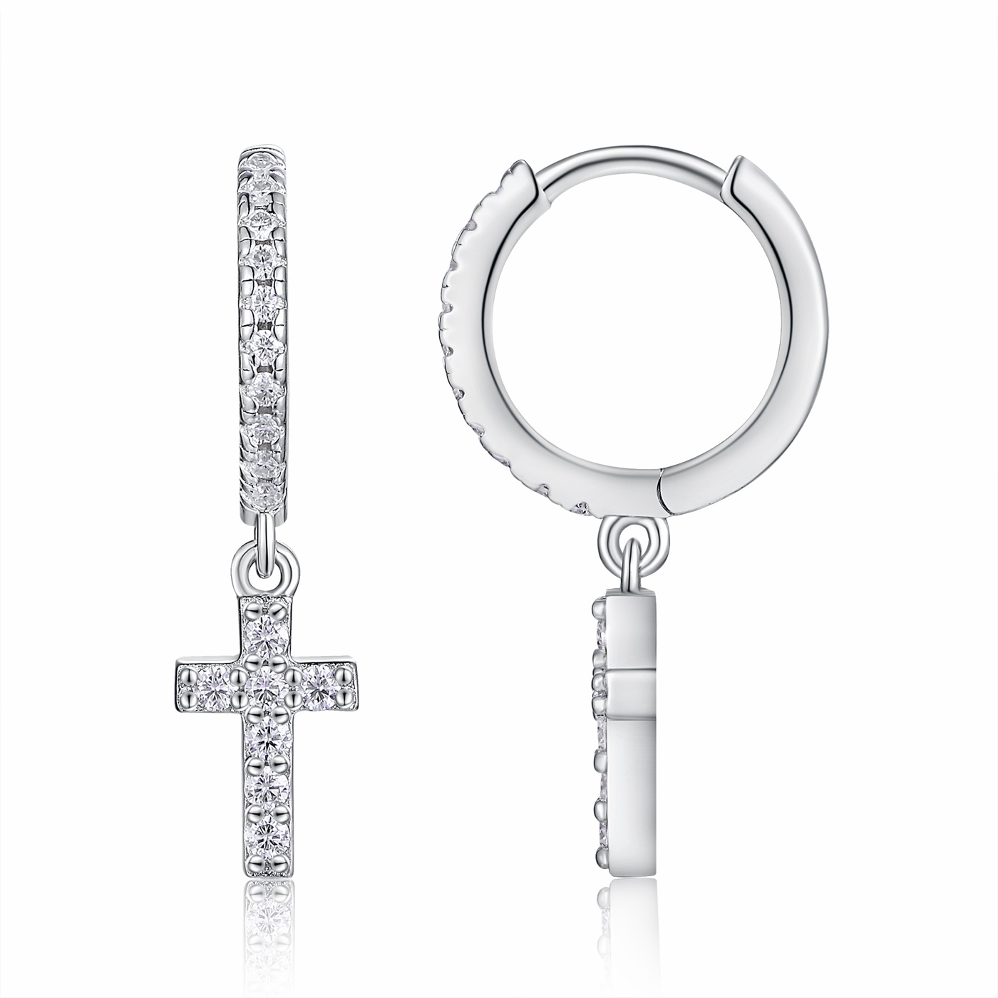 Noor Cross Huggie Earrings