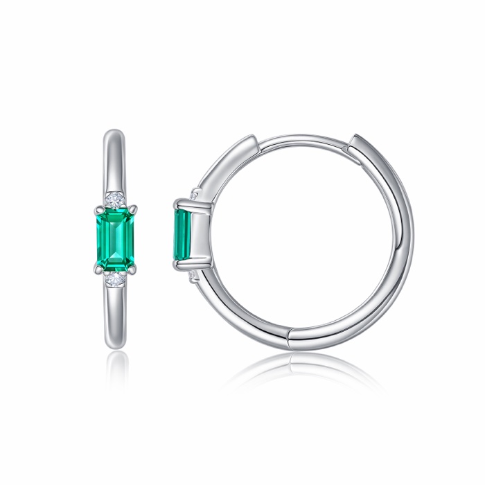 Anais Emerald Huggie Earrings