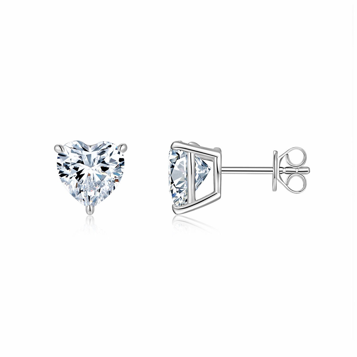 Emmanuelle Heart Stud Earrings