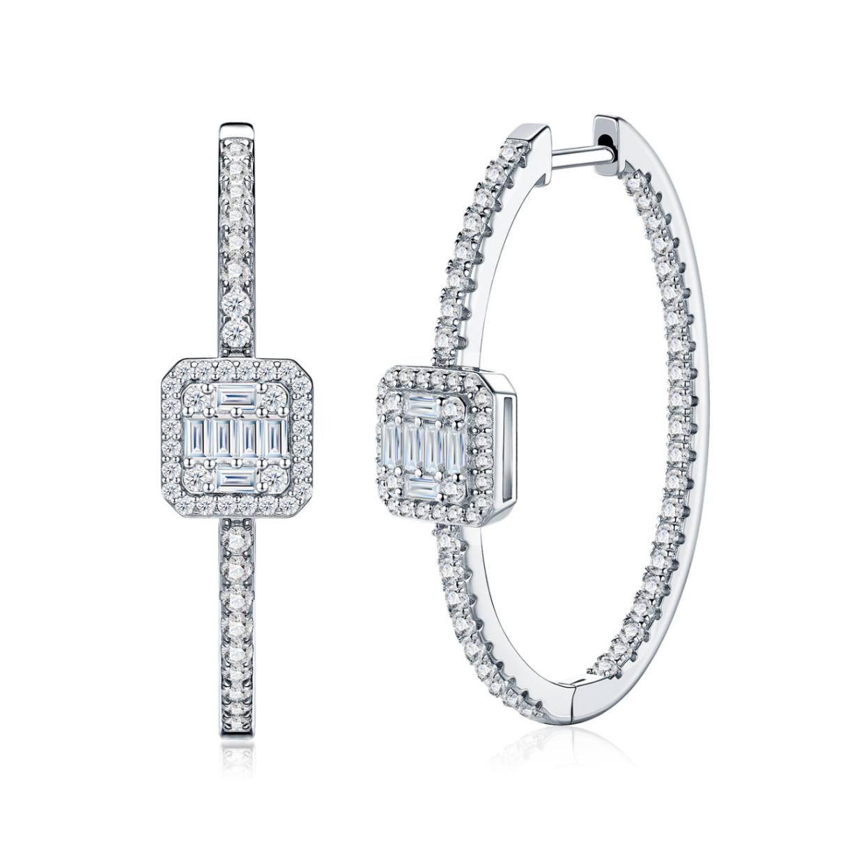 Rochelle Hoop & Baguette Earrings
