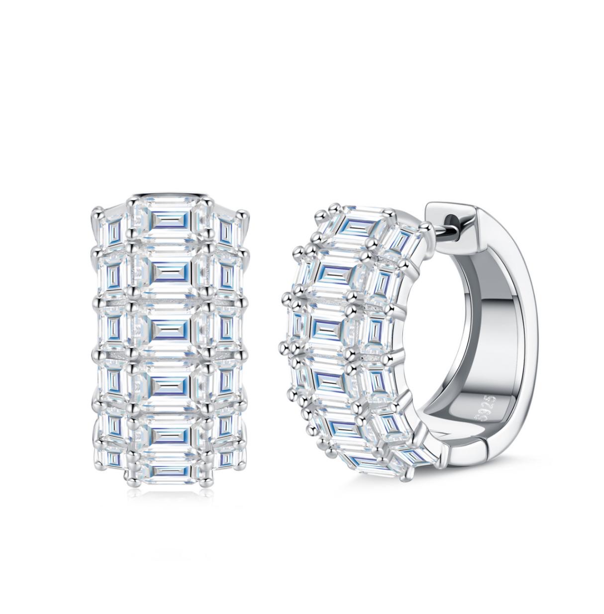 Rosalie Baguette Huggie Earrings