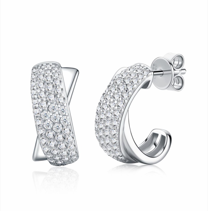Bijou Crossover Huggie Earrings