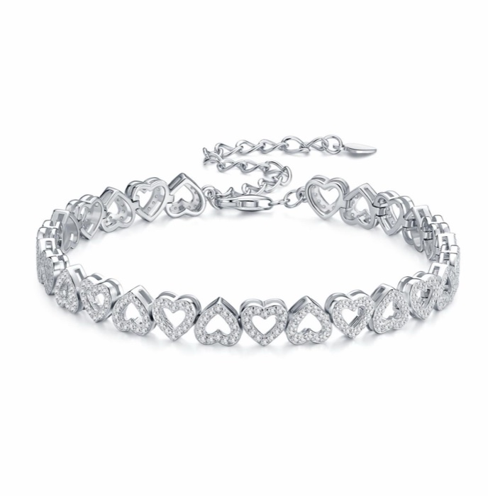 Wilhelmine Heart Tennis Bracelet