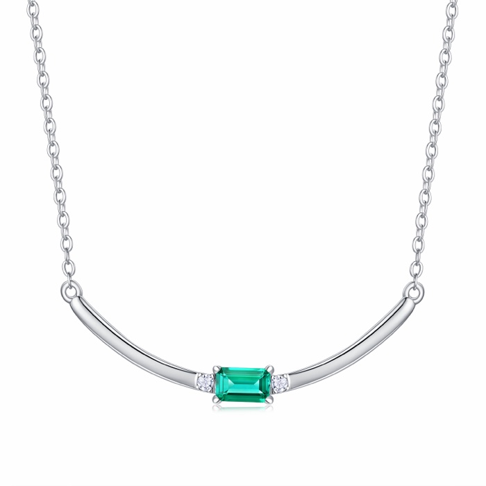 Nerissa Emerald Bar Necklace