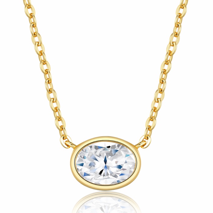 Lune Oval Bezel Necklace