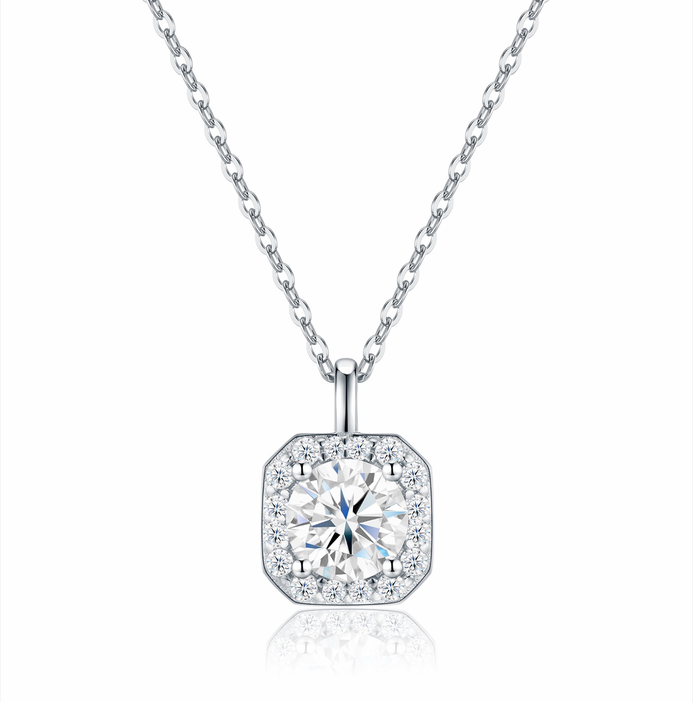 Ulyssa Cushion Halo Necklace