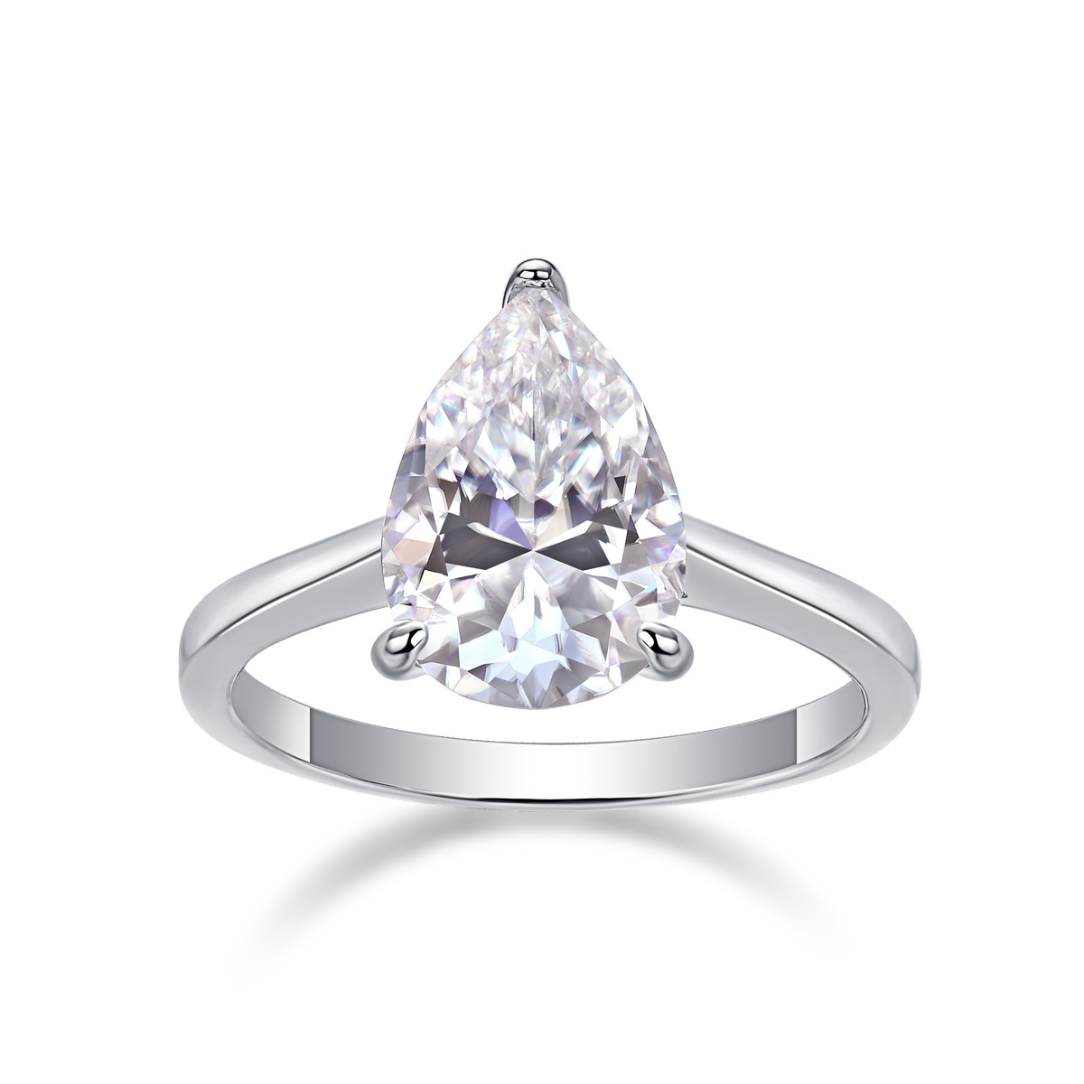 Nerine Pear Solitaire Ring