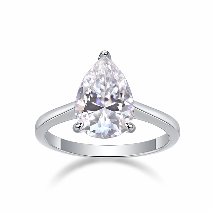 Nerine Pear Solitaire Ring