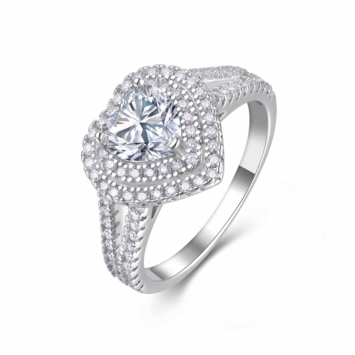 Elara Split Shank Halo Ring