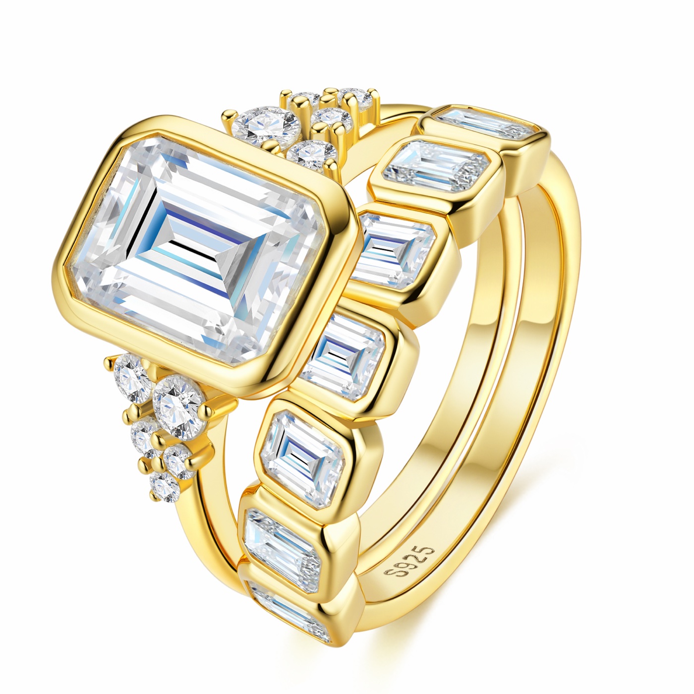 Danae Emerald Bezel Set